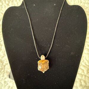Clay turtle pendant fashion jewelry on a black adjustable string accessories